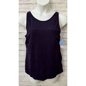 Lands End plus 18 Purple Tankini Swimsuit Mesh Top Stay Put‎ Liner Modest New